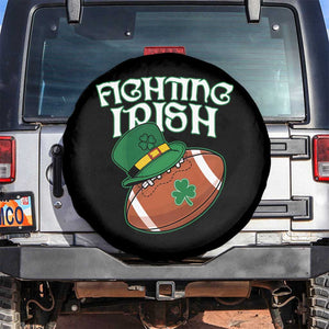 Fighting Irish Spare Tire Cover Football Shamrock St Patricks Spirit Classic Vintage TS02 No hole Black Print Your Wear