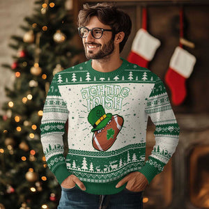 Fighting Irish Knit Sweatshirt Football Shamrock St Patricks Spirit Classic Vintage TS02 Green Print Your Wear