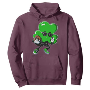 St Patricks Day Shamrock Playing Football Hoodie Cute Gift for Sports Lovers TS02 Maroon Print Your Wear