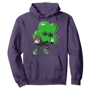 St Patricks Day Shamrock Playing Football Hoodie Cute Gift for Sports Lovers TS02 Purple Print Your Wear