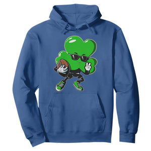 St Patricks Day Shamrock Playing Football Hoodie Cute Gift for Sports Lovers TS02 Royal Blue Print Your Wear