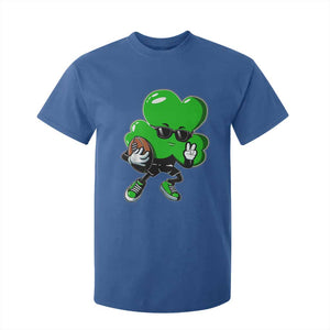 St Patricks Day Shamrock Playing Football T Shirt For Kid Cute Gift for Sports Lovers TS02 Royal Blue Print Your Wear