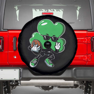 St Patricks Day Shamrock Playing Football Spare Tire Cover Cute Gift for Sports Lovers TS02 Black Print Your Wear