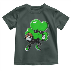 St Patricks Day Shamrock Playing Football Toddler T Shirt Cute Gift for Sports Lovers TS02 Dark Forest Green Print Your Wear