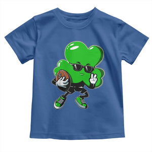 St Patricks Day Shamrock Playing Football Toddler T Shirt Cute Gift for Sports Lovers TS02 Royal Blue Print Your Wear