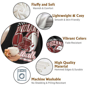 Indiana Pride Football Lover Throw Blanket Retro IN for Sport Fans TS02 Print Your Wear