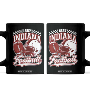 Indiana Pride Football Lover Coffee Mug Retro IN for Sport Fans TS02 Black Print Your Wear