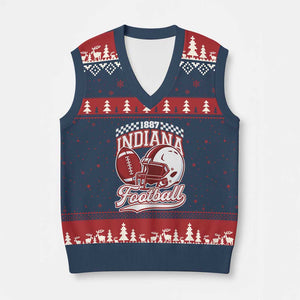 Indiana Pride Football Lover V-Neck Knit Sweater Vest Retro IN for Sport Fans TS02 Navy Red Print Your Wear