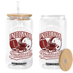 Indiana Pride Football Lover Glass Can Retro IN for Sport Fans TS02 Print Your Wear