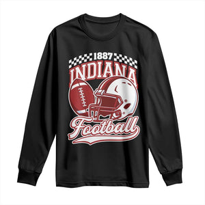 Indiana Pride Football Lover Long Sleeve Shirt Retro IN for Sport Fans TS02 Black Print Your Wear