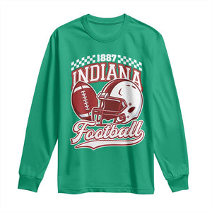 Indiana Pride Football Lover Long Sleeve Shirt Retro IN for Sport Fans TS02 Irish Green Print Your Wear