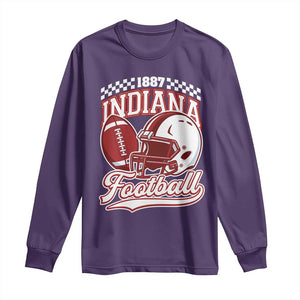 Indiana Pride Football Lover Long Sleeve Shirt Retro IN for Sport Fans TS02 Purple Print Your Wear