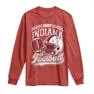 Indiana Pride Football Lover Long Sleeve Shirt Retro IN for Sport Fans TS02 Red Print Your Wear