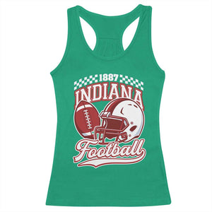 Indiana Pride Football Lover Racerback Tank Top Retro IN for Sport Fans TS02 Irish Green Print Your Wear