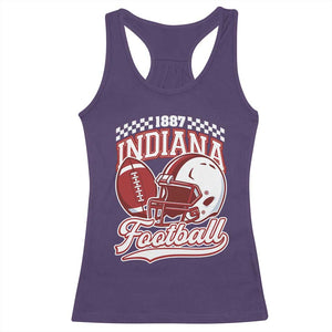 Indiana Pride Football Lover Racerback Tank Top Retro IN for Sport Fans TS02 Purple Print Your Wear