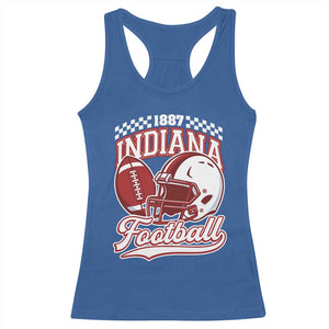 Indiana Pride Football Lover Racerback Tank Top Retro IN for Sport Fans TS02 Royal Blue Print Your Wear