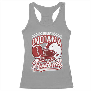 Indiana Pride Football Lover Racerback Tank Top Retro IN for Sport Fans TS02 Sport Gray Print Your Wear