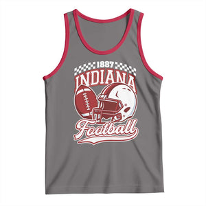 Indiana Pride Football Lover Tank Top Retro IN for Sport Fans TS02 Deep Heather Red Print Your Wear