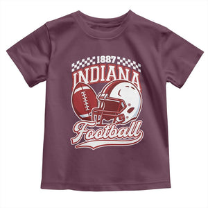 Indiana Pride Football Lover Toddler T Shirt Retro IN for Sport Fans TS02 Maroon Print Your Wear