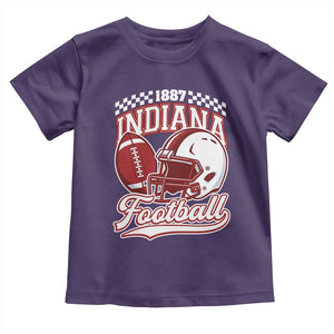 Indiana Pride Football Lover Toddler T Shirt Retro IN for Sport Fans TS02 Purple Print Your Wear