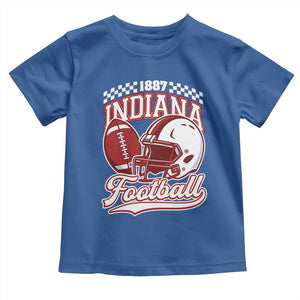 Indiana Pride Football Lover Toddler T Shirt Retro IN for Sport Fans TS02 Royal Blue Print Your Wear