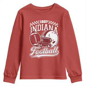Indiana Pride Football Lover Youth Sweatshirt Retro IN for Sport Fans TS02 Red Print Your Wear