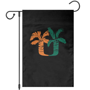 Vintage Classic 90s Miami Palm Trees UM Garden Flag Tropical Game Day Football Fan TS02 Black Print Your Wear