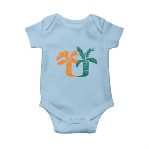 Vintage Classic 90s Miami Palm Trees UM Baby Onesie Tropical Game Day Football Fan TS02 Light Blue Print Your Wear