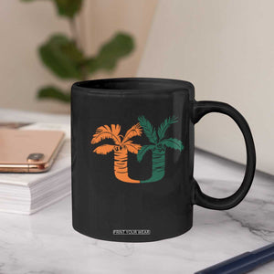 Vintage Classic 90s Miami Palm Trees UM Coffee Mug Tropical Game Day Football Fan TS02 Print Your Wear