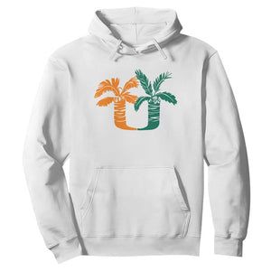 Vintage Classic 90s Miami Palm Trees UM Hoodie Tropical Game Day Football Fan TS02 White Print Your Wear