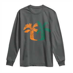 Vintage Classic 90s Miami Palm Trees UM Long Sleeve Shirt Tropical Game Day Football Fan TS02 Dark Heather Print Your Wear