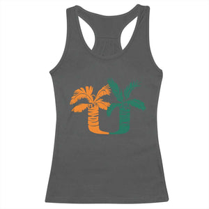 Vintage Classic 90s Miami Palm Trees UM Racerback Tank Top Tropical Game Day Football Fan TS02 Dark Heather Print Your Wear