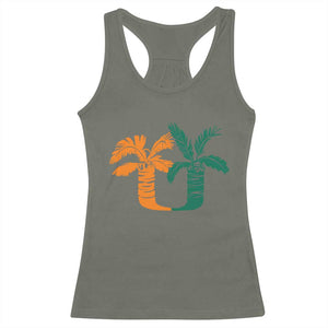 Vintage Classic 90s Miami Palm Trees UM Racerback Tank Top Tropical Game Day Football Fan TS02 Military Green Print Your Wear