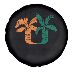 Vintage Classic 90s Miami Palm Trees UM Spare Tire Cover Tropical Game Day Football Fan TS02 Print Your Wear