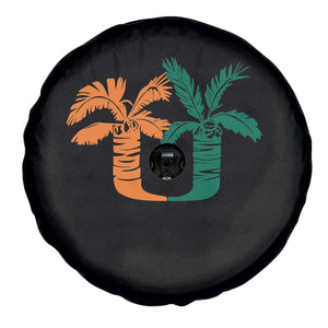 Vintage Classic 90s Miami Palm Trees UM Spare Tire Cover Tropical Game Day Football Fan TS02 Print Your Wear