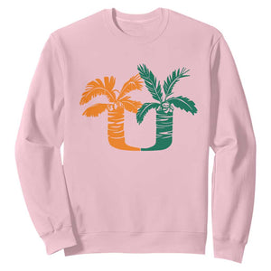 Vintage Classic 90s Miami Palm Trees UM Sweatshirt Tropical Game Day Football Fan TS02 Light Pink Print Your Wear