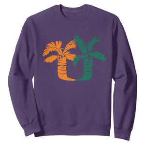 Vintage Classic 90s Miami Palm Trees UM Sweatshirt Tropical Game Day Football Fan TS02 Purple Print Your Wear