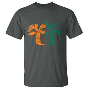 Vintage Classic 90s Miami Palm Trees UM T Shirt Tropical Game Day Football Fan TS02 Dark Heather Print Your Wear