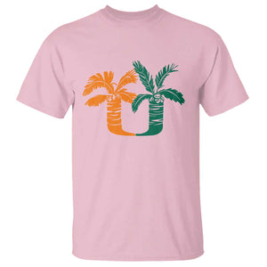 Vintage Classic 90s Miami Palm Trees UM T Shirt Tropical Game Day Football Fan TS02 Light Pink Print Your Wear