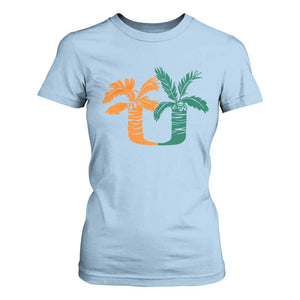 Vintage Classic 90s Miami Palm Trees UM T Shirt For Women Tropical Game Day Football Fan TS02 Light Blue Print Your Wear