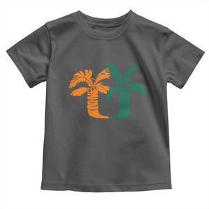 Vintage Classic 90s Miami Palm Trees UM Toddler T Shirt Tropical Game Day Football Fan TS02 Dark Heather Print Your Wear