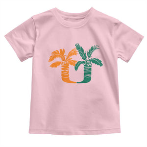 Vintage Classic 90s Miami Palm Trees UM Toddler T Shirt Tropical Game Day Football Fan TS02 Light Pink Print Your Wear