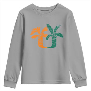 Vintage Classic 90s Miami Palm Trees UM Youth Sweatshirt Tropical Game Day Football Fan TS02 Sport Gray Print Your Wear