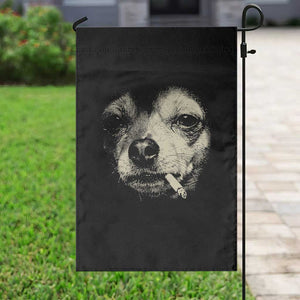 Funny Chihuahua Smoking Cigarette Meme Garden Flag Gritty Ironic Dog Graphic for Dark Humor Lovers TS02 Print Your Wear