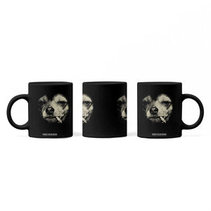 Funny Chihuahua Smoking Cigarette Meme Coffee Mug Gritty Ironic Dog Graphic for Dark Humor Lovers TS02 Print Your Wear
