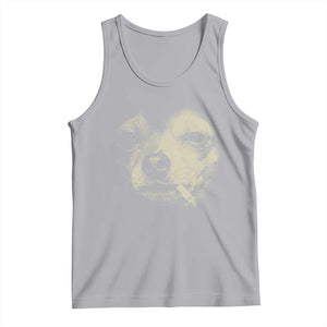 Funny Chihuahua Smoking Cigarette Meme Tank Top Gritty Ironic Dog Graphic for Dark Humor Lovers TS02 Athletic Heather Print Your Wear