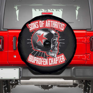 Biker Skull Spare Tire Cover Sons Of Arthritis Ibuprofen Chapter TS02 Black Print Your Wear