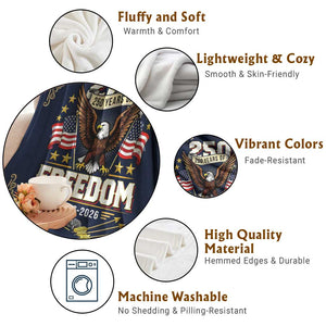 250 Years of Freedom 1776 2026 Patriotic Eagle Throw Blanket America 250th Anniversary Tribute TS02 Print Your Wear