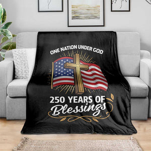 One Nation Under God USA 250th Anniversary Throw Blanket 250 Years of Blessings 1776 2026 Patriotic Faith TS02 Print Your Wear