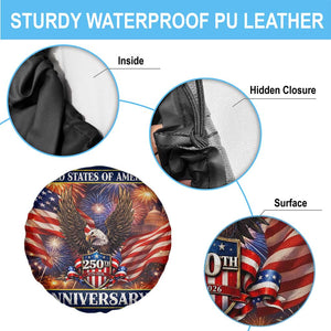 United States of America 250th Anniversary Spare Tire Cover USA 1776 2026 Patriotic Eagle Fireworks TS02 Print Your Wear